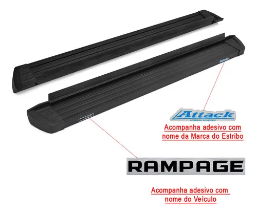 Imagem do produto Estribo Slim Attack Plataforma Aluminio Preto Rampage 2024