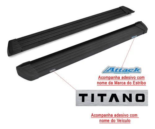 Imagem do produto Estribo Slim Plataforma Aluminio Preto Titano Volcano 2025