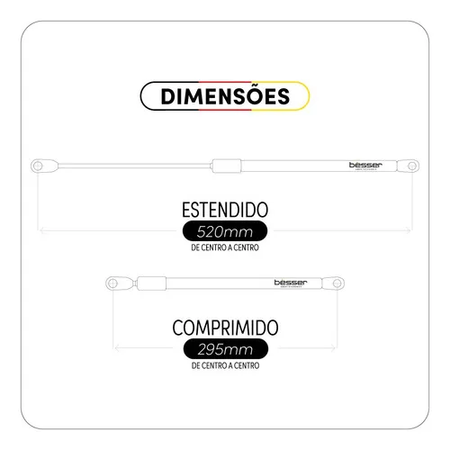Imagem do produto Par Amortecedor Tampa Traseira Peugeot 206 207 2001 À 2021