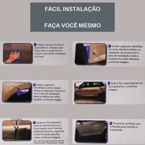 Imagem do produto Kit Friso Lateral Creta Prata Sand 2024 2025 Original