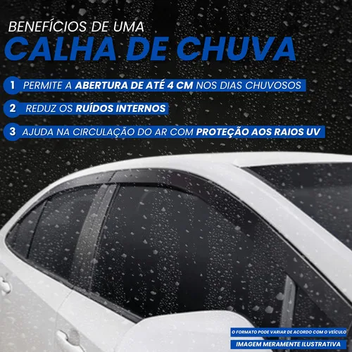 Imagem do produto Calha Chuva 100% Acrílica Vários Carros Fumê 4 Peças