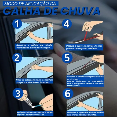 Imagem do produto Calha Chuva 100% Acrílica Vários Carros Fumê 4 Peças