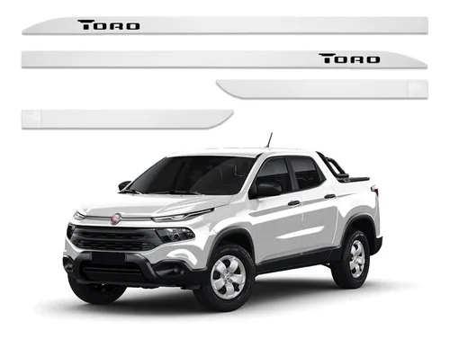 Jogo Friso Lateral Slim Fiat Toro Branco Ambiente 2020 2021