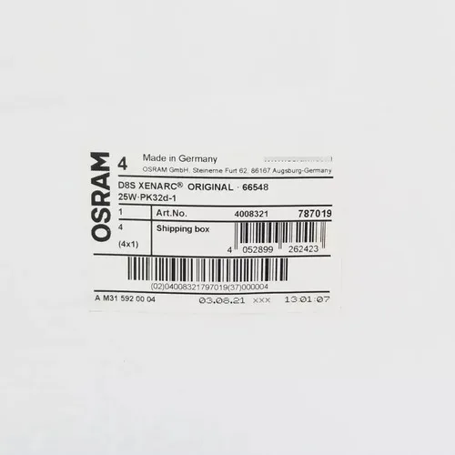 Imagem do produto Lâmpada Xenon D8s 4200k 25w 40v Osram Original Amarok