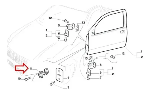 Imagem do produto Par De Limitadores Porta Diant Ld/le Fiat Palio Strada Idea