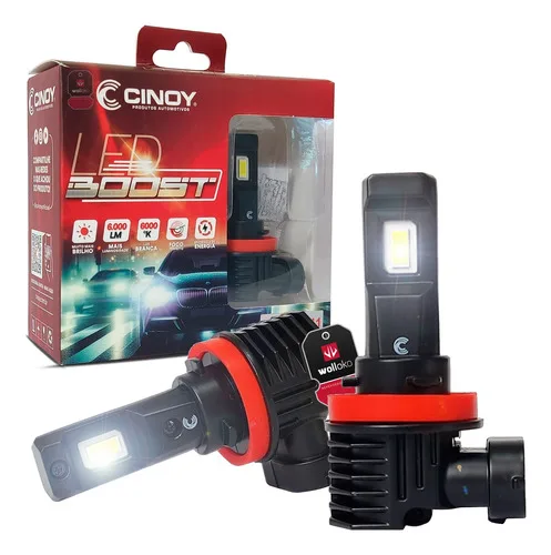 Lâmpada Led Mini Cinoy Boost H1 H3 H7 H8 H9 H11 Hb3 Hb4 Hir2