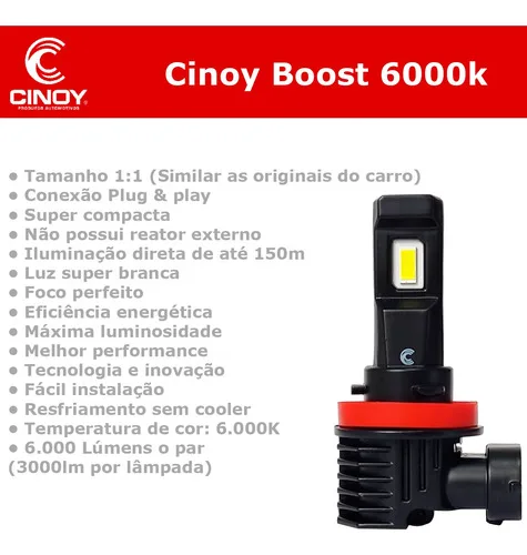 Imagem do produto Lâmpada Led Mini Cinoy Boost H1 H3 H7 H8 H9 H11 Hb3 Hb4 Hir2