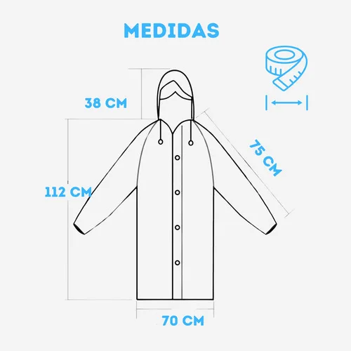 Imagem do produto Kit 2 Capa De Chuva Reforçada Pvc Transparente Resistente