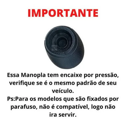 Imagem do produto Manopla Bola Cambio Marcha Onix 2017 2018 2019 2020 Preta
