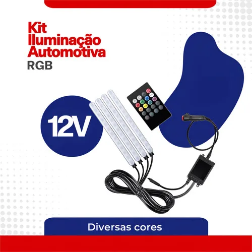 Imagem do produto Iluminação Interior Neon Carro Led Rgb Controle 12v Ritmico