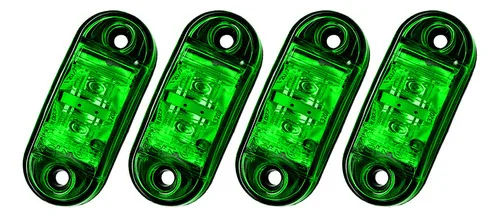 Kit 4 Luz Cortesia Prova D'água Led 12v 24v Barco Lancha Luz Verde