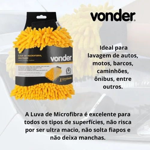 Imagem do produto Luva De Microfibra Automotiva Lavagem Carro bicicleta moto Cor Amarelo