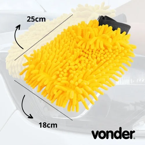Imagem do produto Luva De Microfibra Automotiva Lavagem Carro bicicleta moto Cor Amarelo