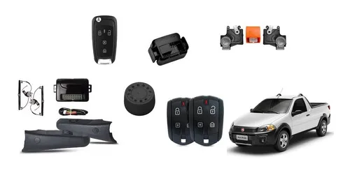 Kit Vidro Elétrico Strada 2019 Alarme Ex360 Chaveiro Travas