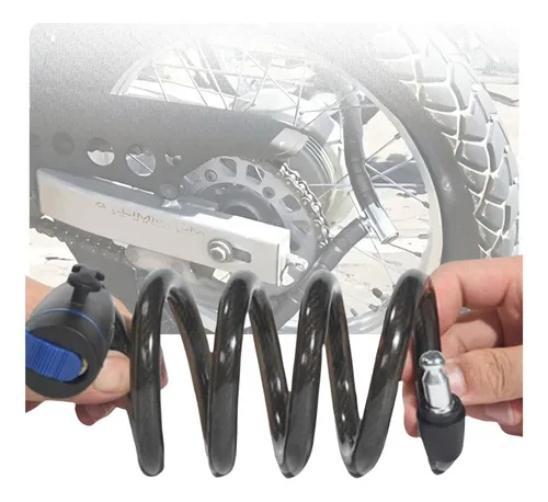 Imagem do produto Trava Cadeado Cabo De Aço Moto Carro Estepe Bicicleta 12mm Cor Preto