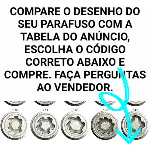 Imagem do produto Chave Segredo Parafuso Antifurto Fusca T-cross Jetta Golf Vw