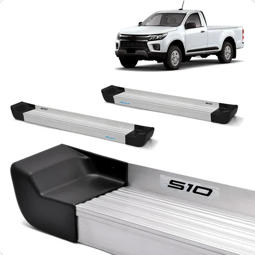 Estribo Alumínio Natural Kit Fixação S10 Cabine Simples 2014