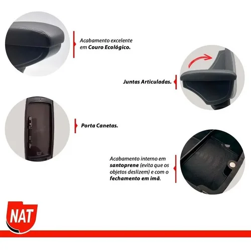 Imagem do produto Encosto Apoio De Braço Nissan Kicks 2016 Até 2022 Couro