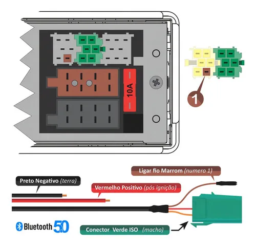 Imagem do produto Interface Bluetooth Auxiliar Para Cd Original Fiat Bt9000x