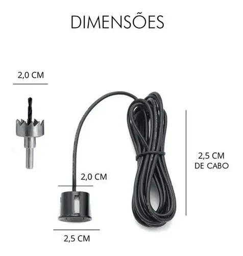 Imagem do produto Sensor De Ré Emborrachado 4 Sensor Sinal Sonoro 20mm Preto First Option