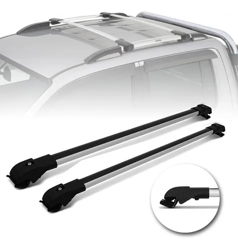 Rack De Teto Travessa Bagageiro Preto P/ Todos Os Veículos