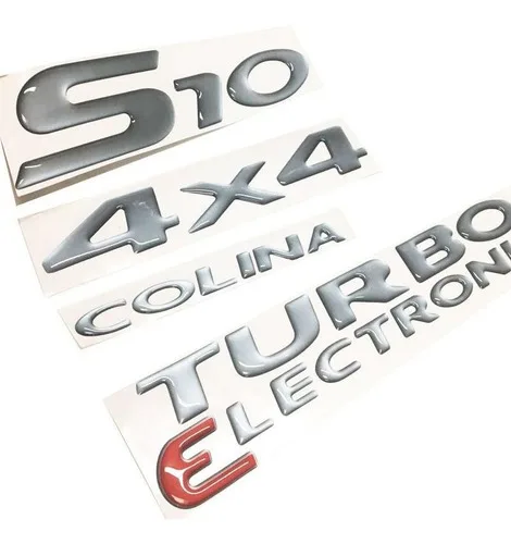 Imagem do produto Kit Adesivo Emblema S10 Colina 06/08 + Faixa Traseira Prata