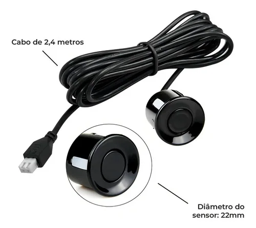 Imagem do produto Kit Sensor De Estacionamento Traseiro Jetta 4 Pontos 22mm Preto First Option