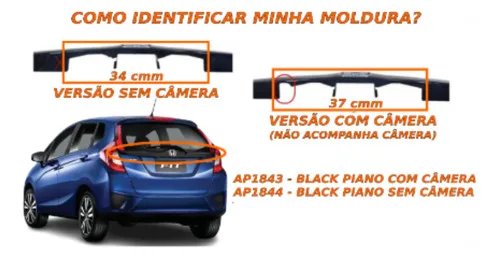 Imagem do produto Friso Guarnição Moldura Placa Traseira Honda Fit Com Câmera