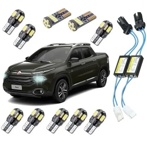 Kit Led Fiat Toro 5000k Sem Erro Lampadas Internas Placa