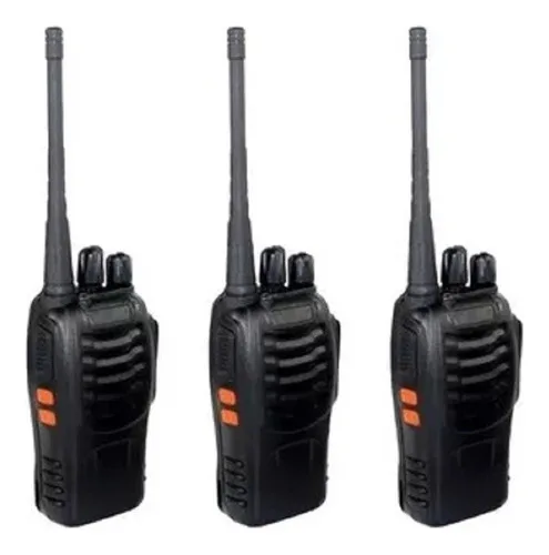 Kit 3 Radio Comunicador Walktalk 12km Segurança Profissional Cor Preto