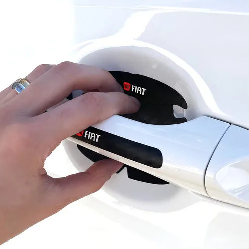 Imagem do produto Adesivos Protetor De Maçaneta Linha Fiat Carbono Decorativo