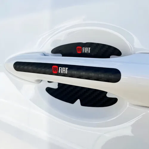 Imagem do produto Adesivos Protetor De Maçaneta Linha Fiat Carbono Decorativo