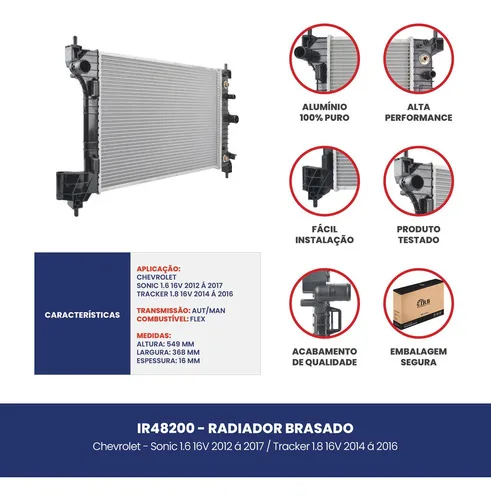 Imagem do produto Radiador Chevrolet Tracker 1.8 16v 2014 Á 2016