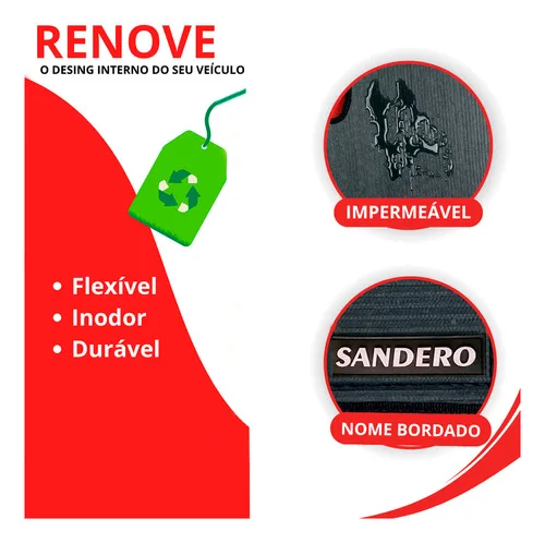 Imagem do produto Tapete Borracha Sandero Com Traseiro Inteiriço 2016 2017