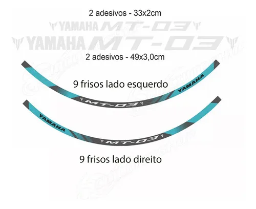 Imagem do produto Friso + Adesivo Interno Refletivo Roda Moto Mt 03 2024 2025