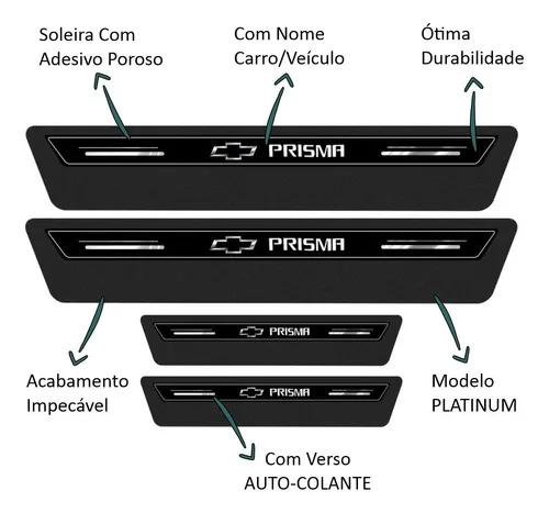 Imagem do produto Soleira Porta Platinum Prisma 2013 2014 2015 Á 2018 - Preto