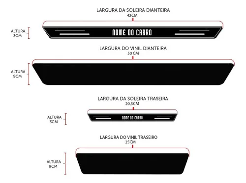 Imagem do produto Soleira Porta Platinum Prisma 2013 2014 2015 Á 2018 - Preto