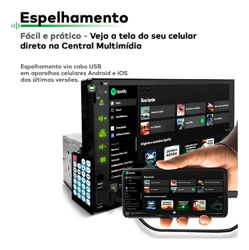 Central Multimídia 1 Din First Option Mp5-7830 Tela 7 Bt Usb - Autoaba