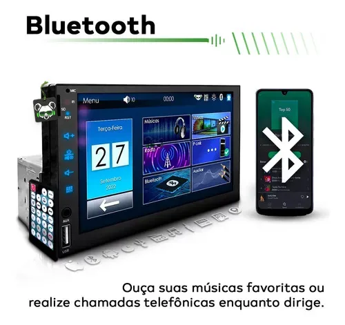 Central Multimídia 1 Din First Option Mp5-7830 Tela 7 Bt Usb - Autoaba
