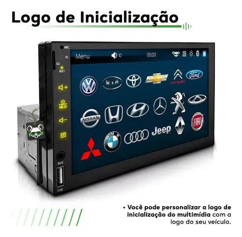 Central Multimídia 1 Din First Option Mp5-7830 Tela 7 Bt Usb - Autoaba