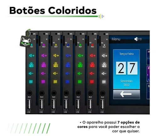 Central Multimídia 1 Din First Option Mp5-7830 Tela 7 Bt Usb - Autoaba