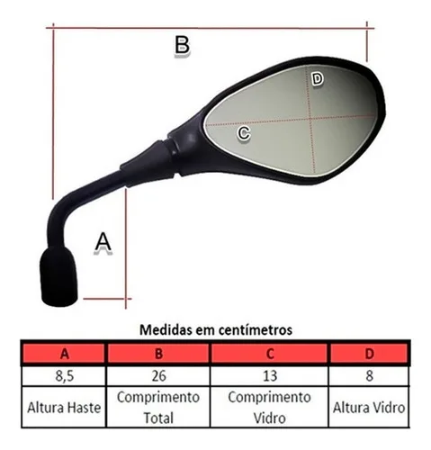 Imagem do produto Retrovisor Gs 650 F800 Bmw Fixo Convexa Rosca Honda Par