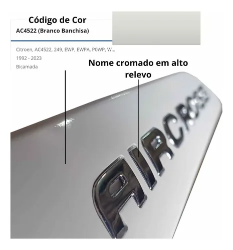 Imagem do produto Friso Lateral Citroen Aircross Branco Banquise Cor Original