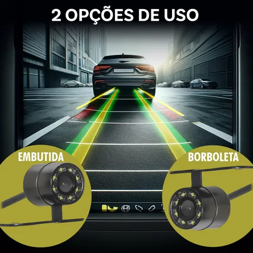 Imagem do produto Kit Câmera De Ré Visão Noturna Hd + Sensor Estacionamento