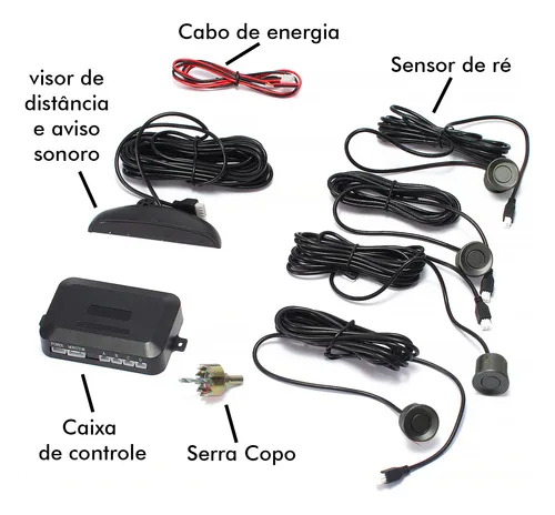 Imagem do produto Kit Câmera De Ré Visão Noturna Hd + Sensor Estacionamento