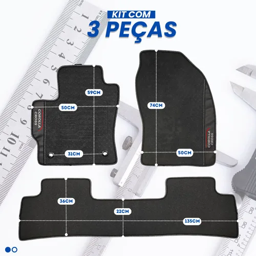 Imagem do produto Jogo Tapete Corolla Cross Todos Carro Borracha 3p - Brinde!