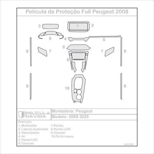 Imagem do produto Película Proteção Ppf Brilho Kit Full Peugeot 2008 2025
