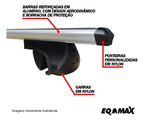 Imagem do produto Rack P/ Longarinas Alpha Alum 02 1,16m Cinza Honda Cr-v 2000