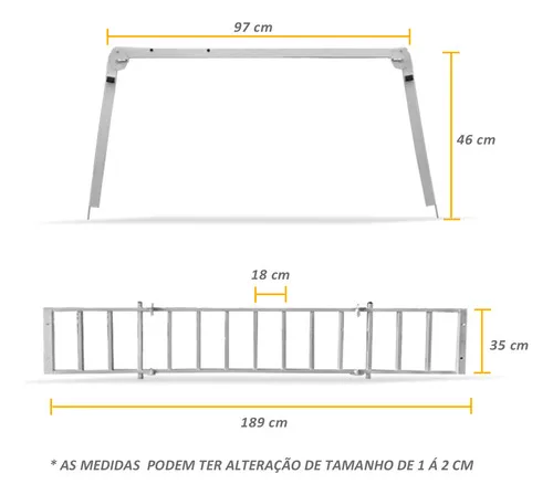 Imagem do produto Extensor De Caçamba Ranger 1998 A 2012 Rampa Prata 350kg