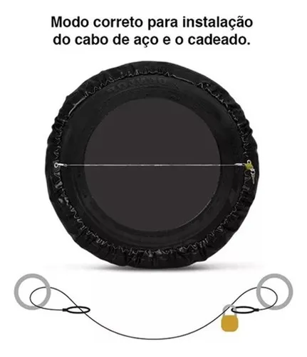 Imagem do produto Capa Estepe Ford Ecosport Cabo De Aço Cadeado Tinta Vinílica